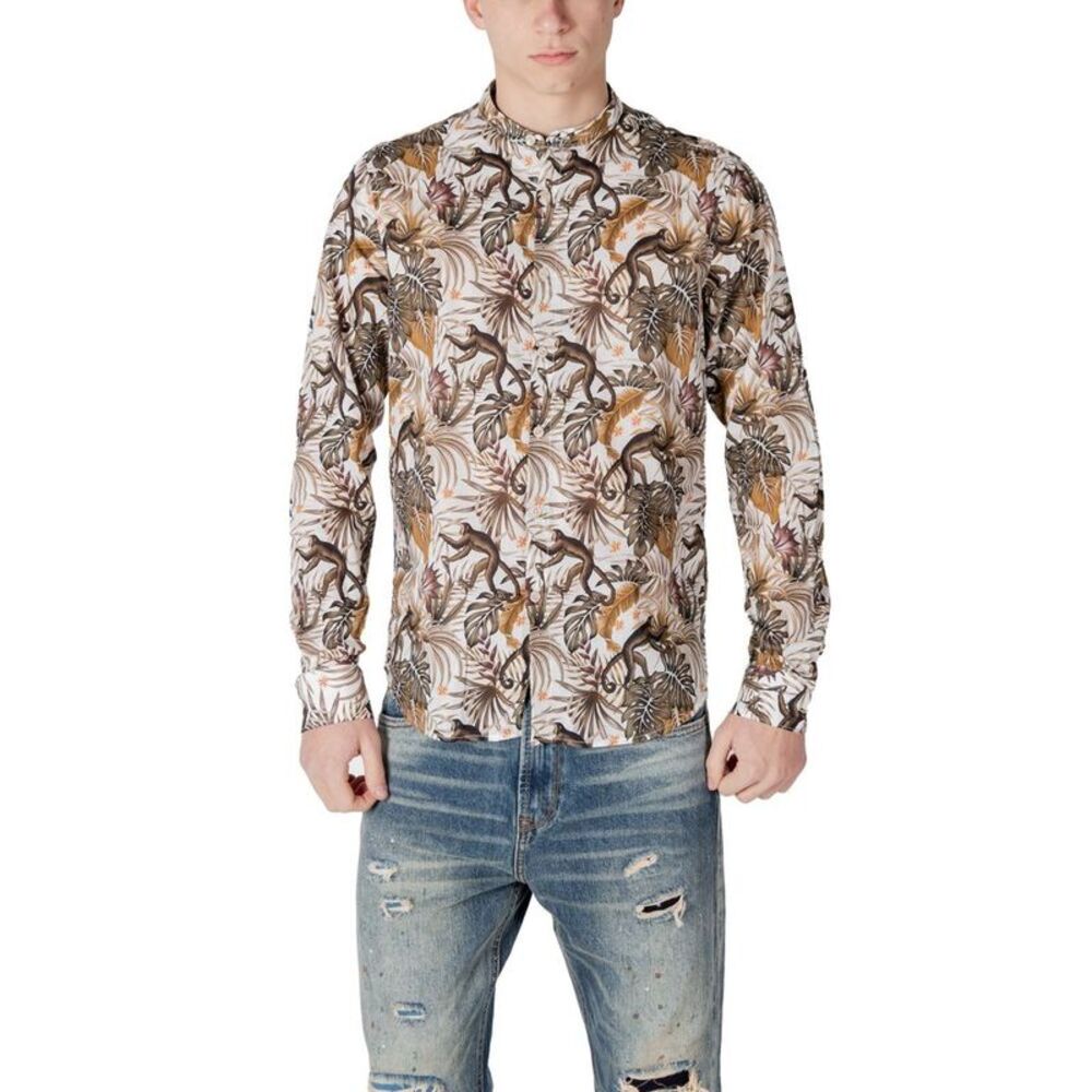 Gianni Lupo White Cotton Pattern Men's Shirt